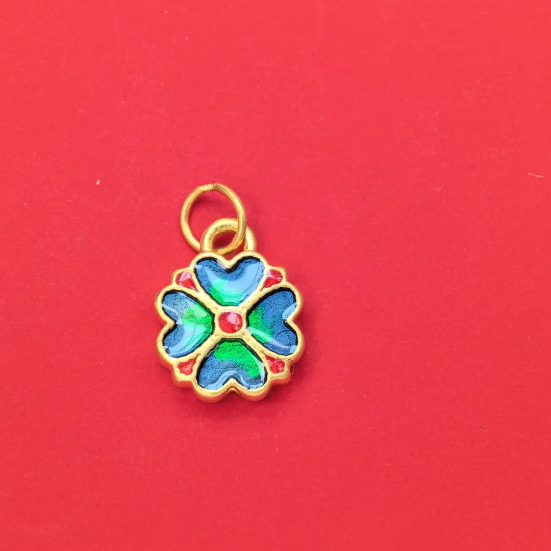 足金999爱心四叶草（配件）-JFX1238