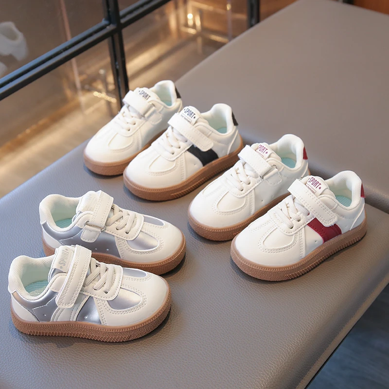 男女童板鞋2025秋季新款软底防滑小白鞋韩版简约小中童学生板鞋潮