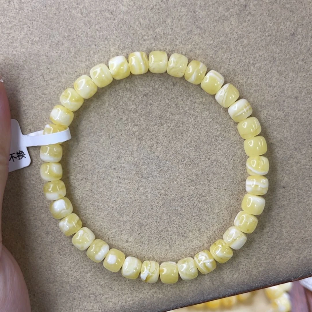 未镶嵌蜜蜡珠宝奇石6.5mm奶瓷白