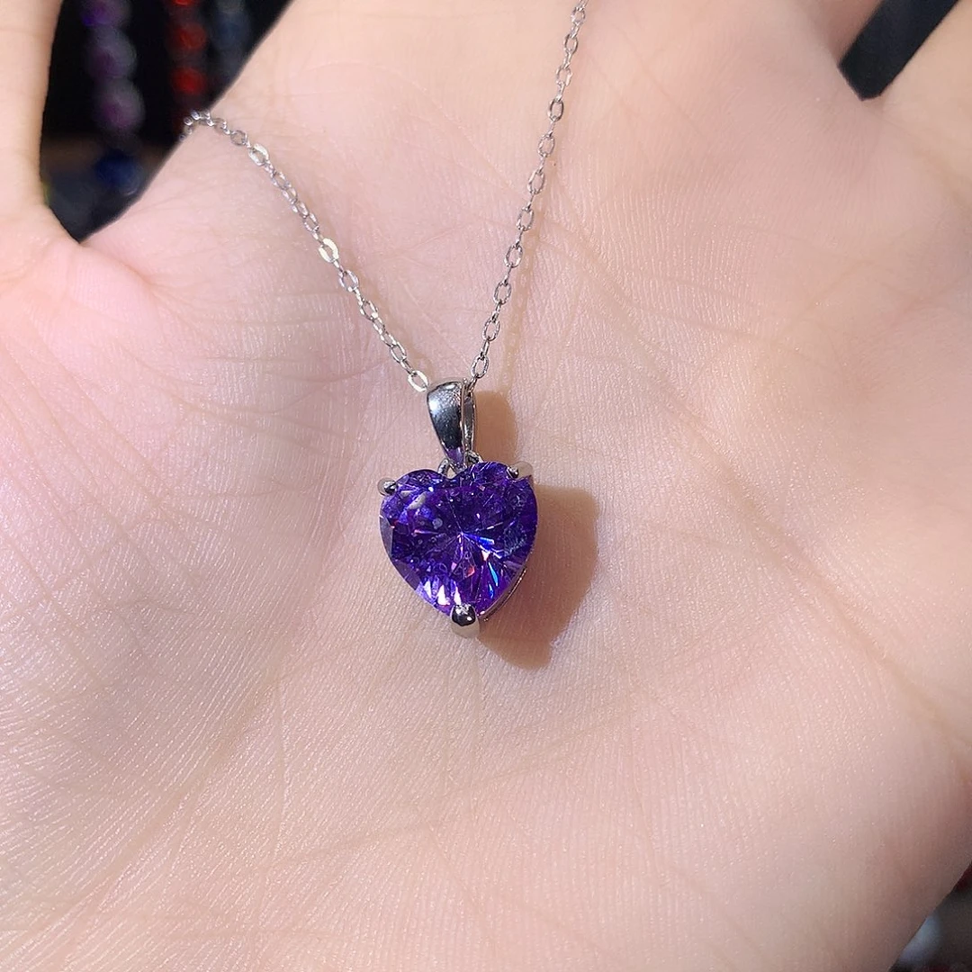 颈饰银S925镶嵌碧玺白10