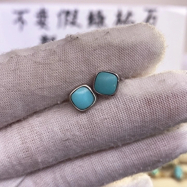 绿松石珠宝奇石银S925镶嵌