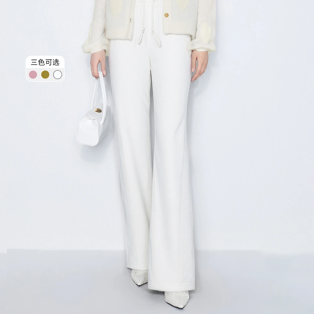 【粉丝专属】马天奴千金风常规款休闲裤简约喇叭裤女VHA249PNH0