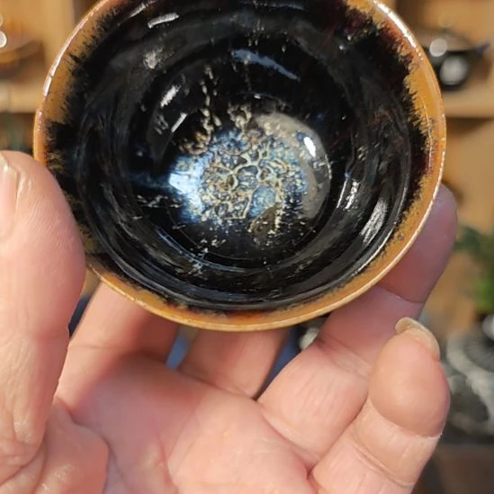 天然老黑釉斗笠盏盏盏
