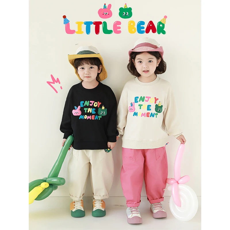 YOEHYAUL/幼悠春二波 绿熊粉兔原创玩偶印花花脸熊系列卫衣GN5795