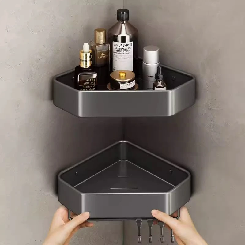 卫生间洗手间墙角太空铝三角架浴室浴室卫生间置物架免打孔