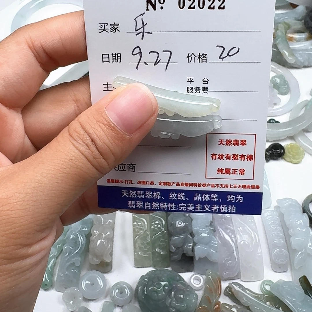 乐***儿翡翠未镶嵌挂件666