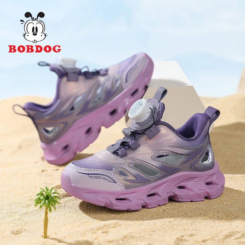 巴布豆儿童鞋女童夏季镂空透气框子鞋中小学生潮流软底防滑沙滩鞋