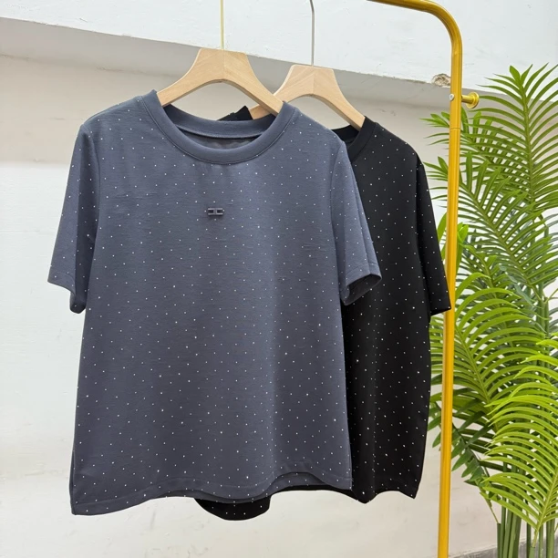 休闲百搭宽松时尚亮钻衫