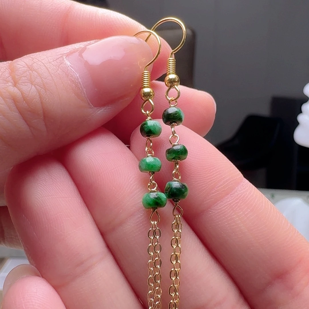 翡翠未镶嵌耳饰多样性发货其一