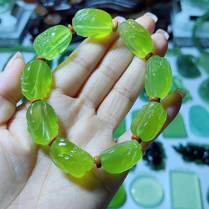 合金蛇纹石玉手链