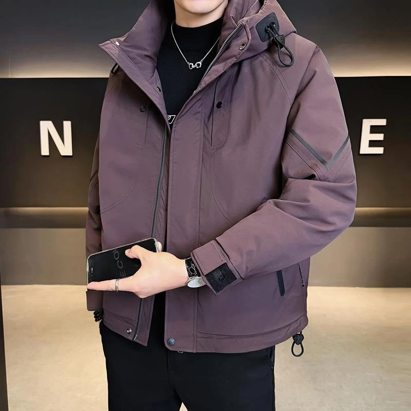 2025冬季新款男士潮流时尚派克羽绒服男防寒简约百搭加厚冲锋外套