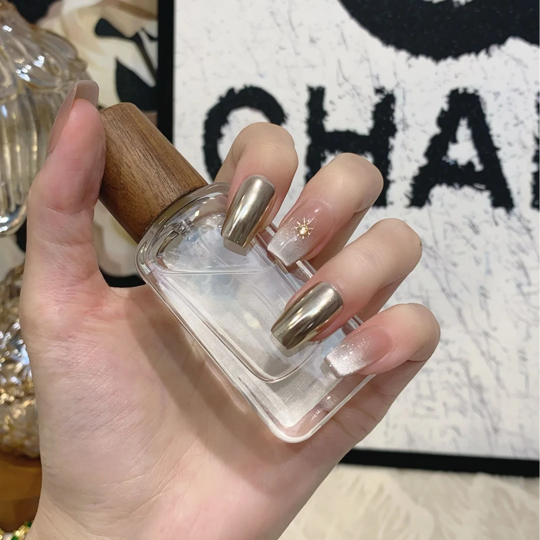 JDD【暮光之城】施家华子 轻奢高级显白猫眼中短款手工美甲穿戴甲片