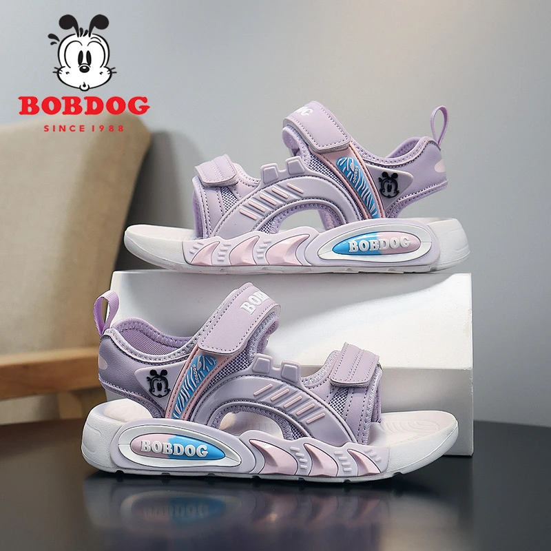 巴布豆小孩鞋子女童凉鞋夏季新款轻便软底夏款女孩运动儿童沙滩鞋