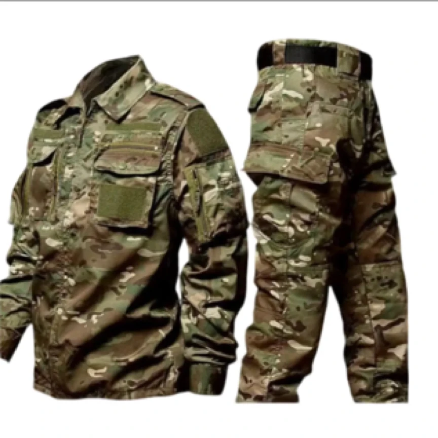 夏季薄款多兜加裆战术迷彩服套装户外休闲教官工作服军装军训春秋