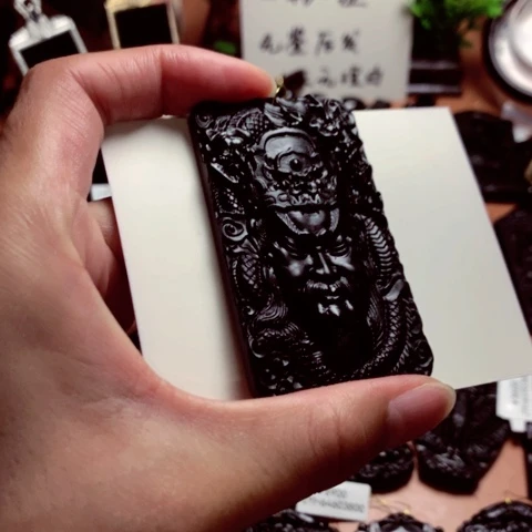 天然缅甸a货钢琴黑挂件