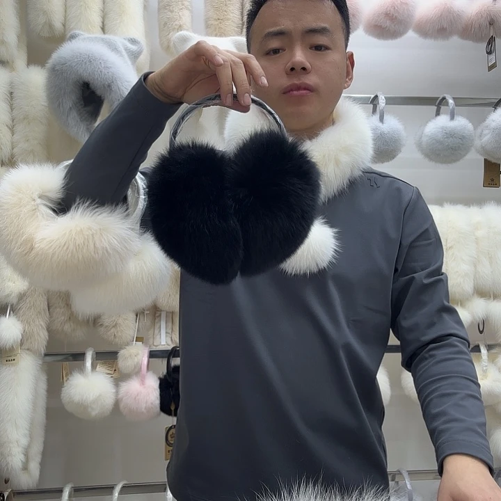 狐狸毛黑色加宽加大狐狸毛二包