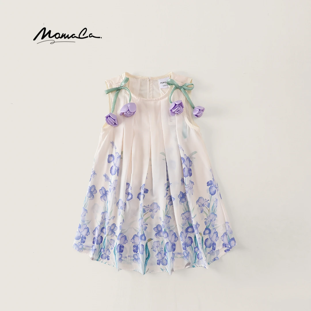 MOMOCO夏季新款潮流百搭紫藤花连衣裙77630470414