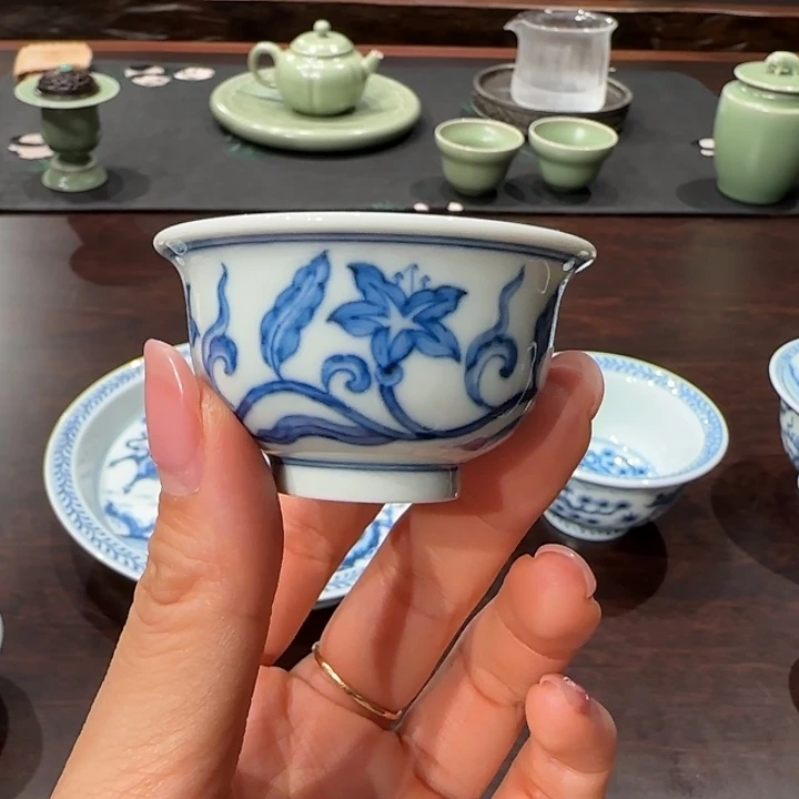 望月怀古mini压手杯栀子花