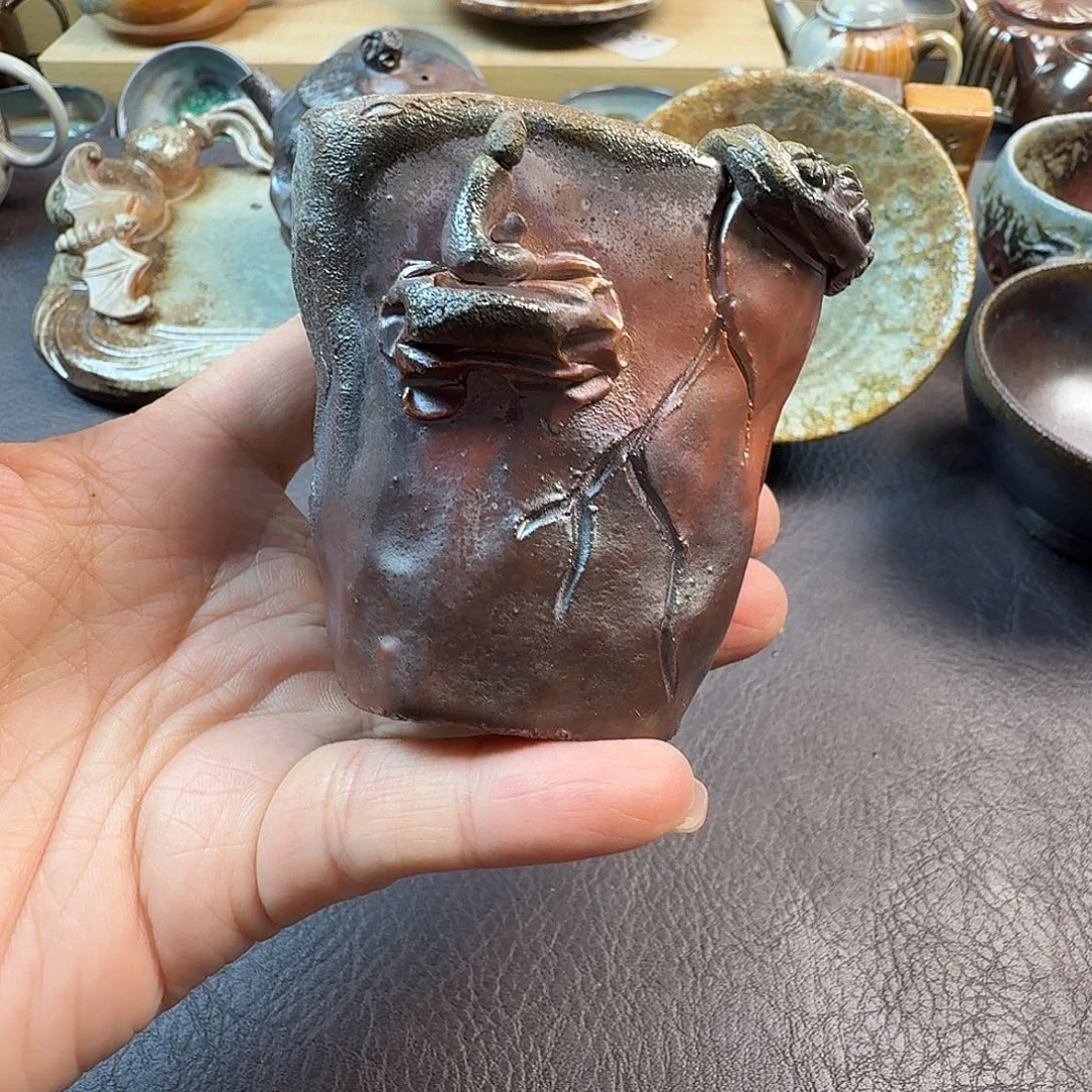 手工手作柴烧主人杯