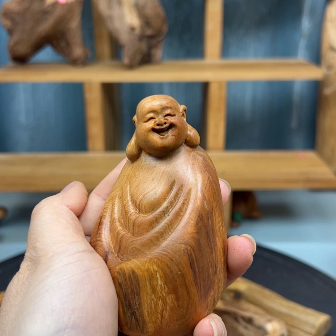 老***影木崖柏木摆件手把件