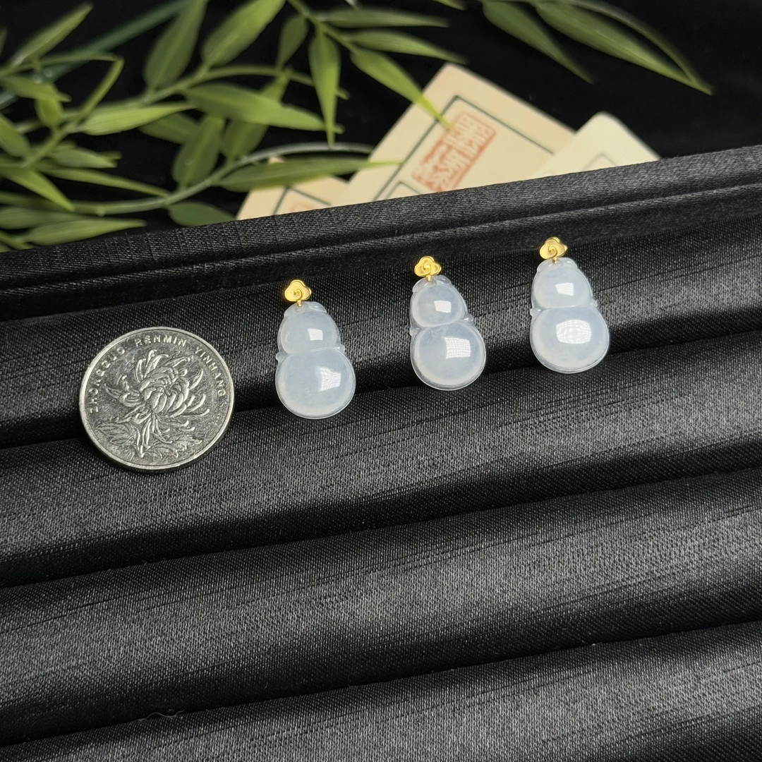 思懿手镯之家18K翡翠葫芦-约19*13*4mm-50405-MC-多样性发一芊芊