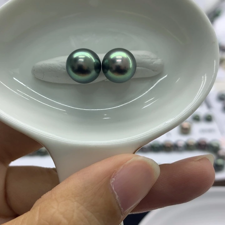 海水珍珠裸珠正十对珠可做素钉款后无暇