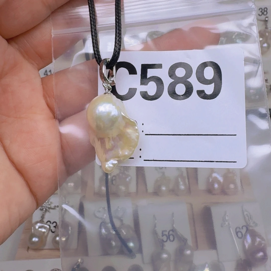 淡水珍珠耳饰银S925镶嵌