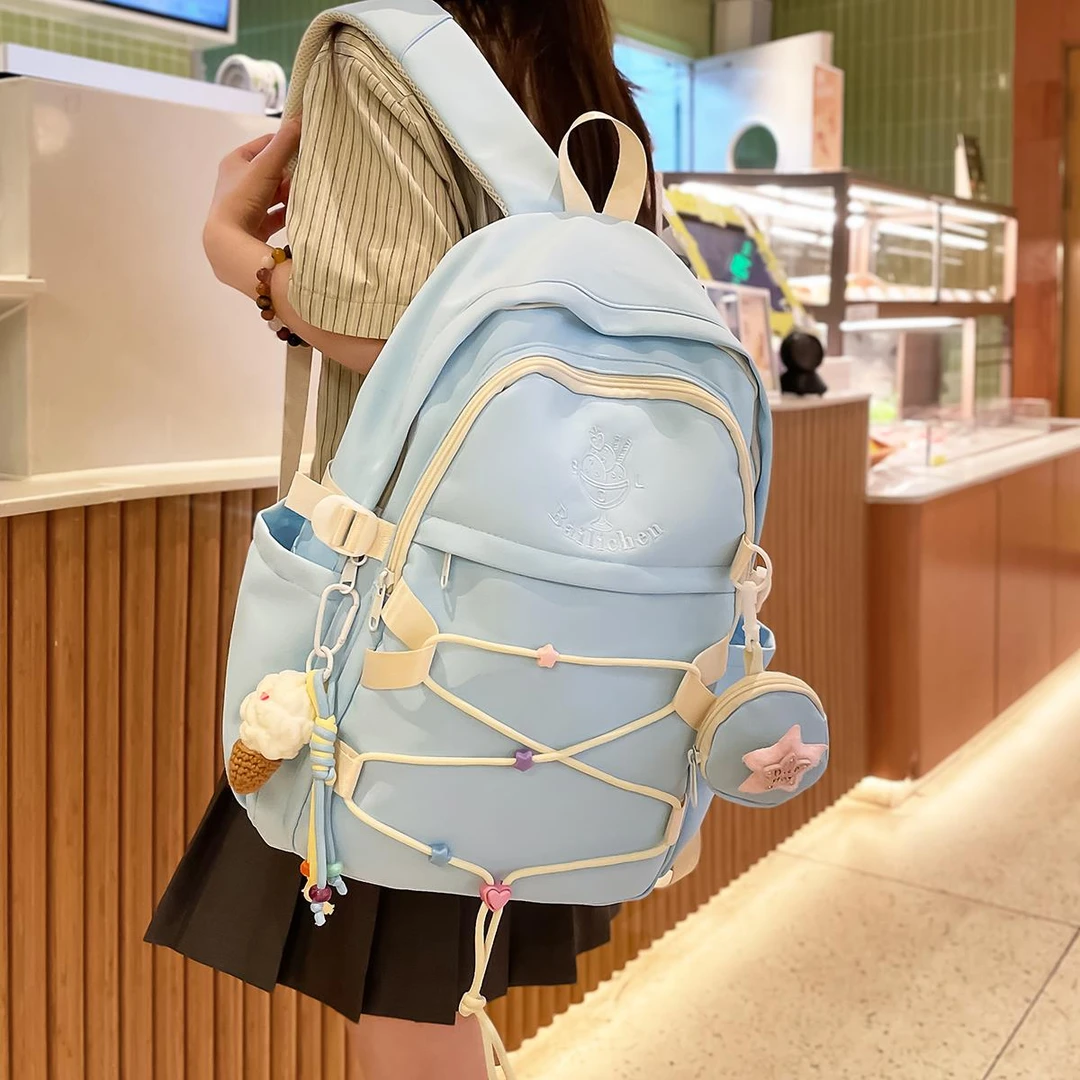 2025.新品高颜值女书包大容量初中生背包高中生双肩包