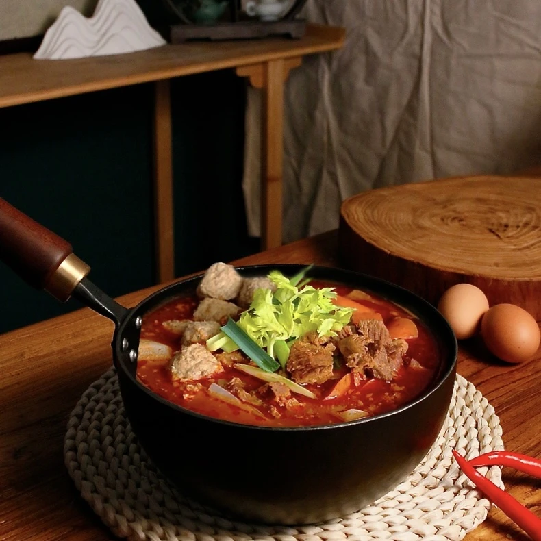 元兴号热锻奶锅辅食锅手工锻打无涂层炖锅煲汤锅不粘锅