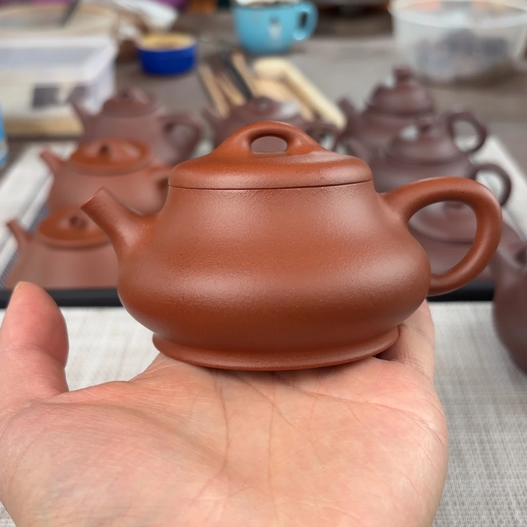 紫砂茶壶半手工红皮龙饮瓢壶160cc