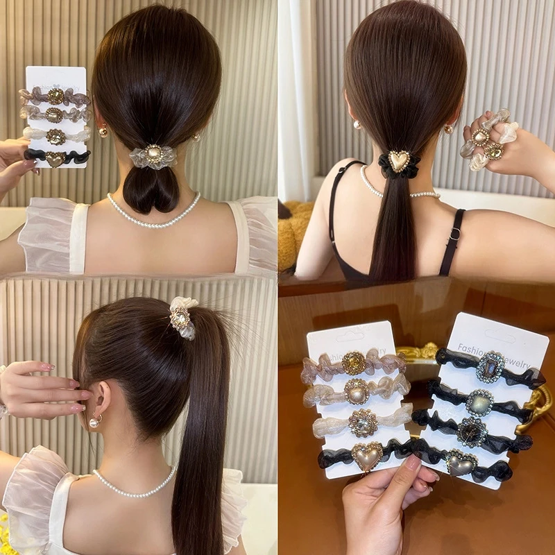 简约大气皮筋气质款发圈高档复古韩版ins轻奢时尚优雅百搭小肠圈