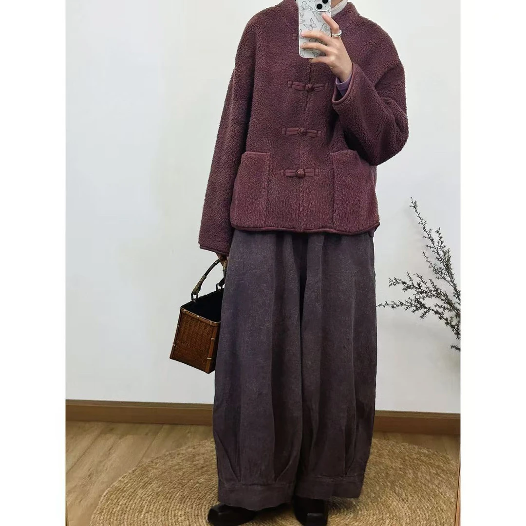 新中式东方雅韵外套盘扣加厚毛衣针织外套7439