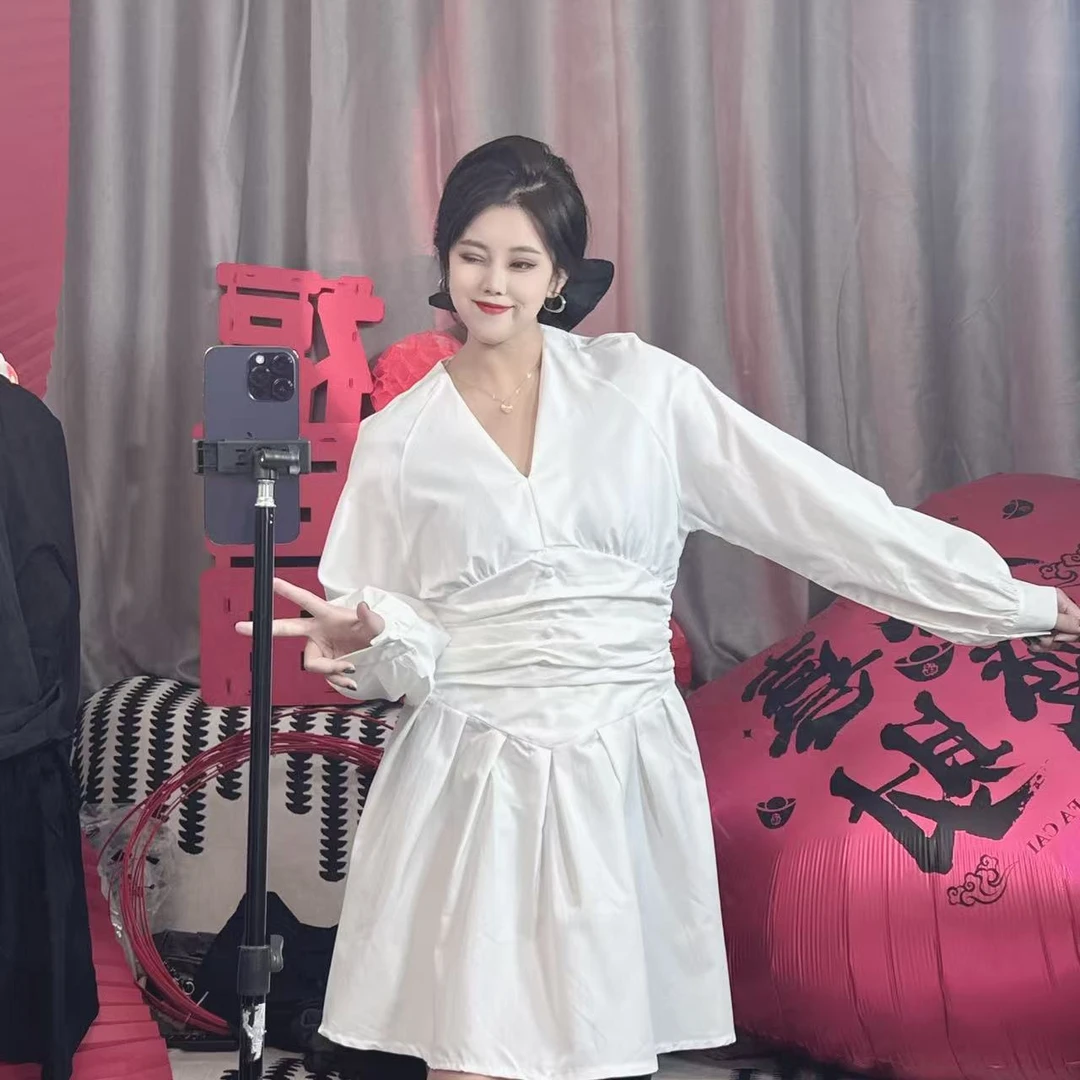 羞羞大码【甜橙气泡】显瘦气质轻奢收腰设计师百搭性感连衣裙9196