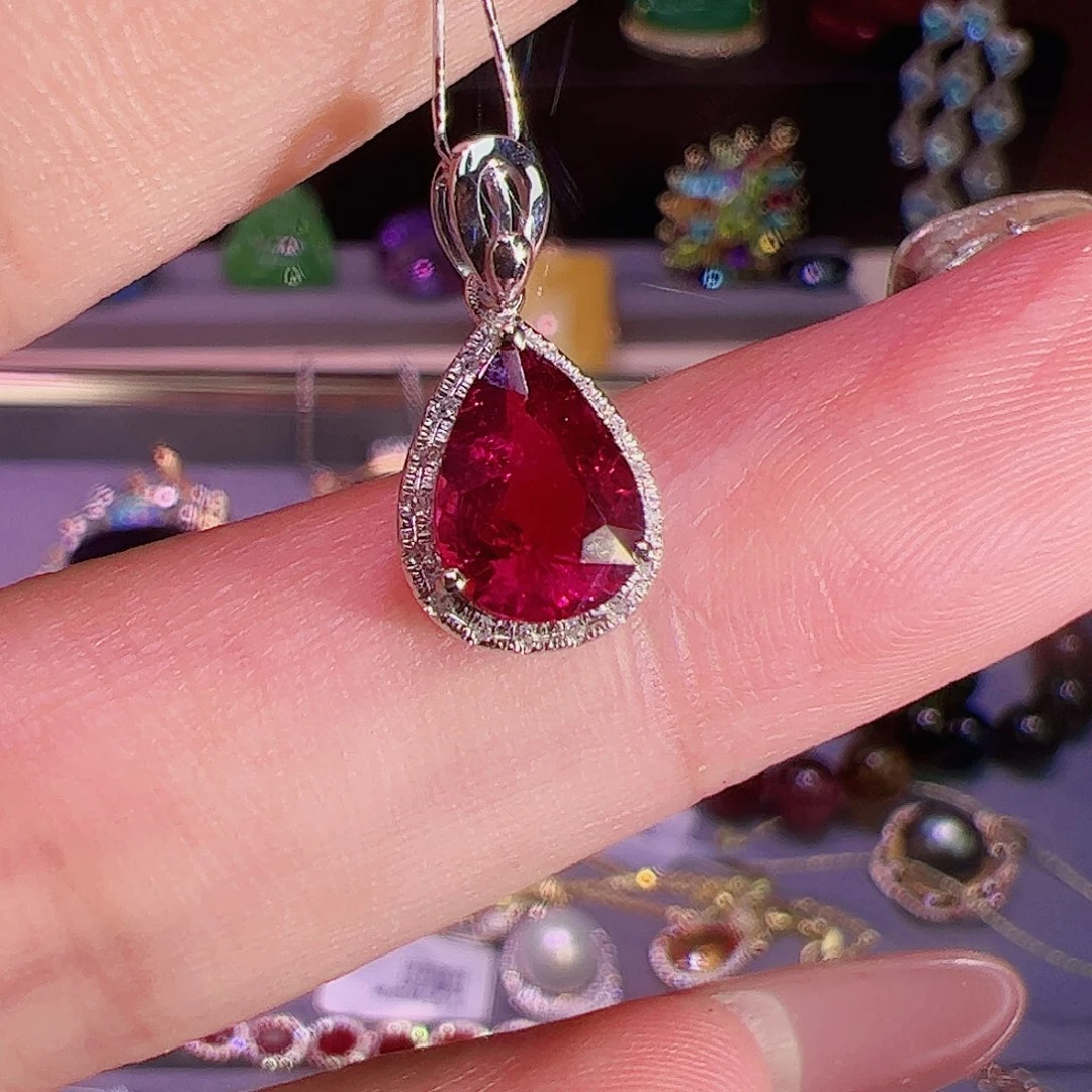 碧玺碧玺吊坠18K金镶嵌