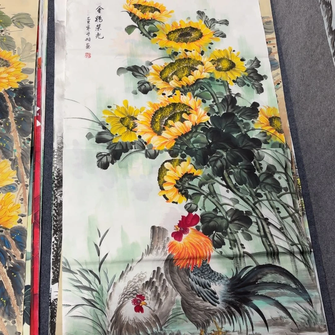 国画140×70手绘画画画