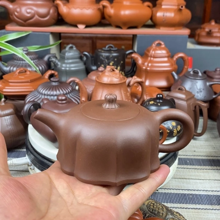 茶壶紫砂裙方200 CC原矿老紫泥特价