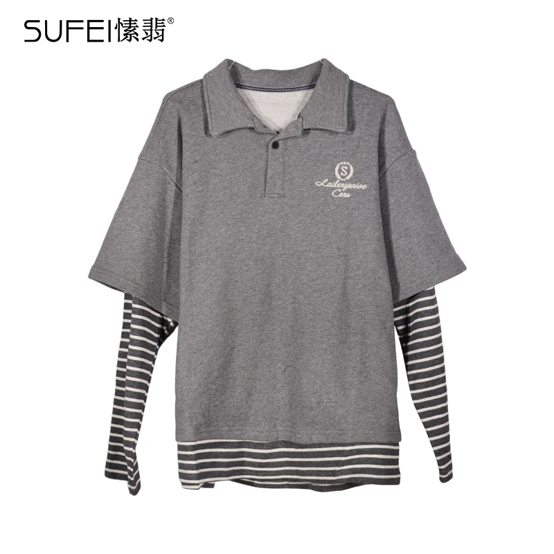 SUFEI/愫翡S53WY1114A 秋季新款简约拼接长袖卫衣 1114