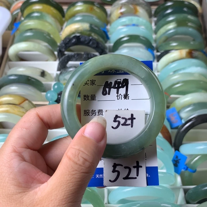 未镶嵌蛇纹石玉手镯6449
