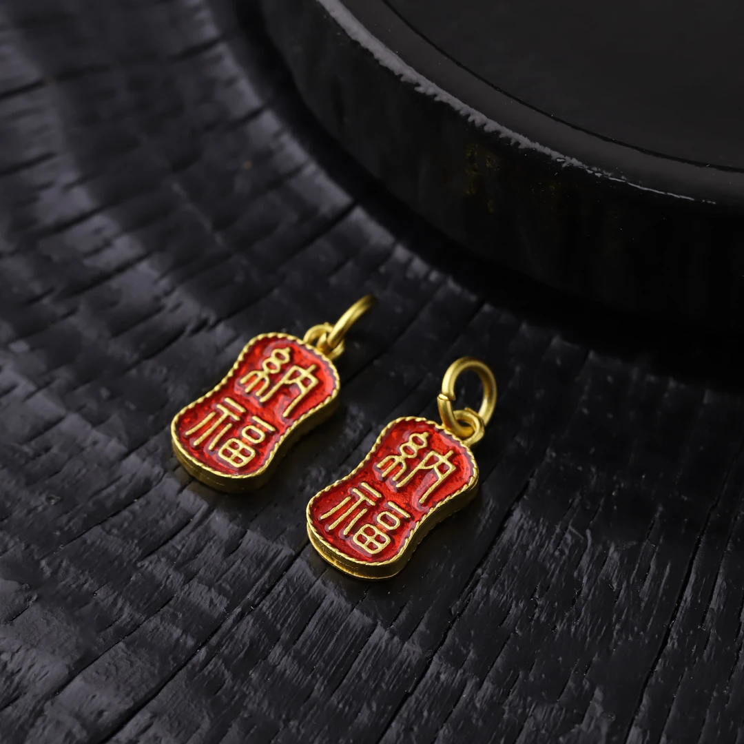 S2220 铜镀金滴油纳福侧挂文玩配件