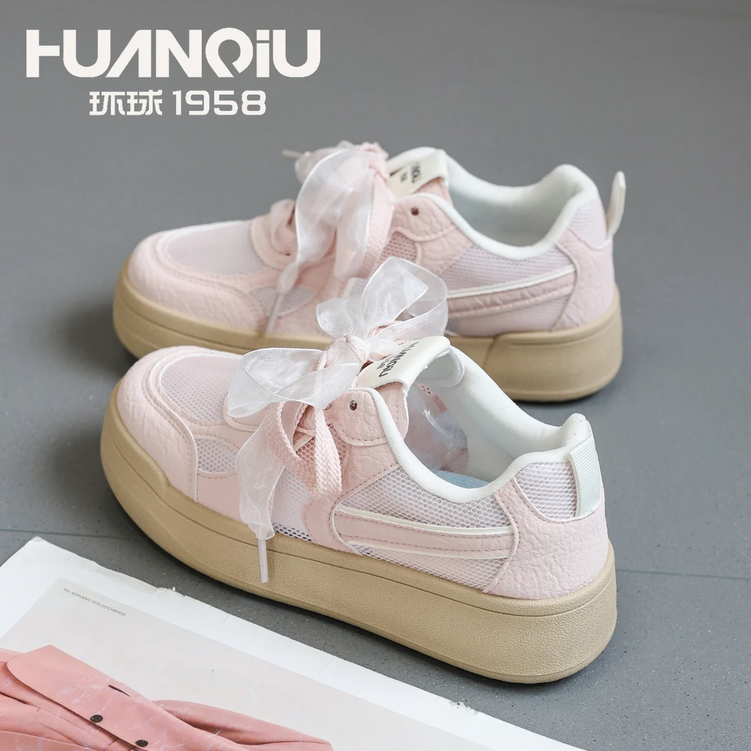 2025夏日穿搭小白鞋女鞋网面透气时尚休闲鞋镂空百搭网面透气女鞋