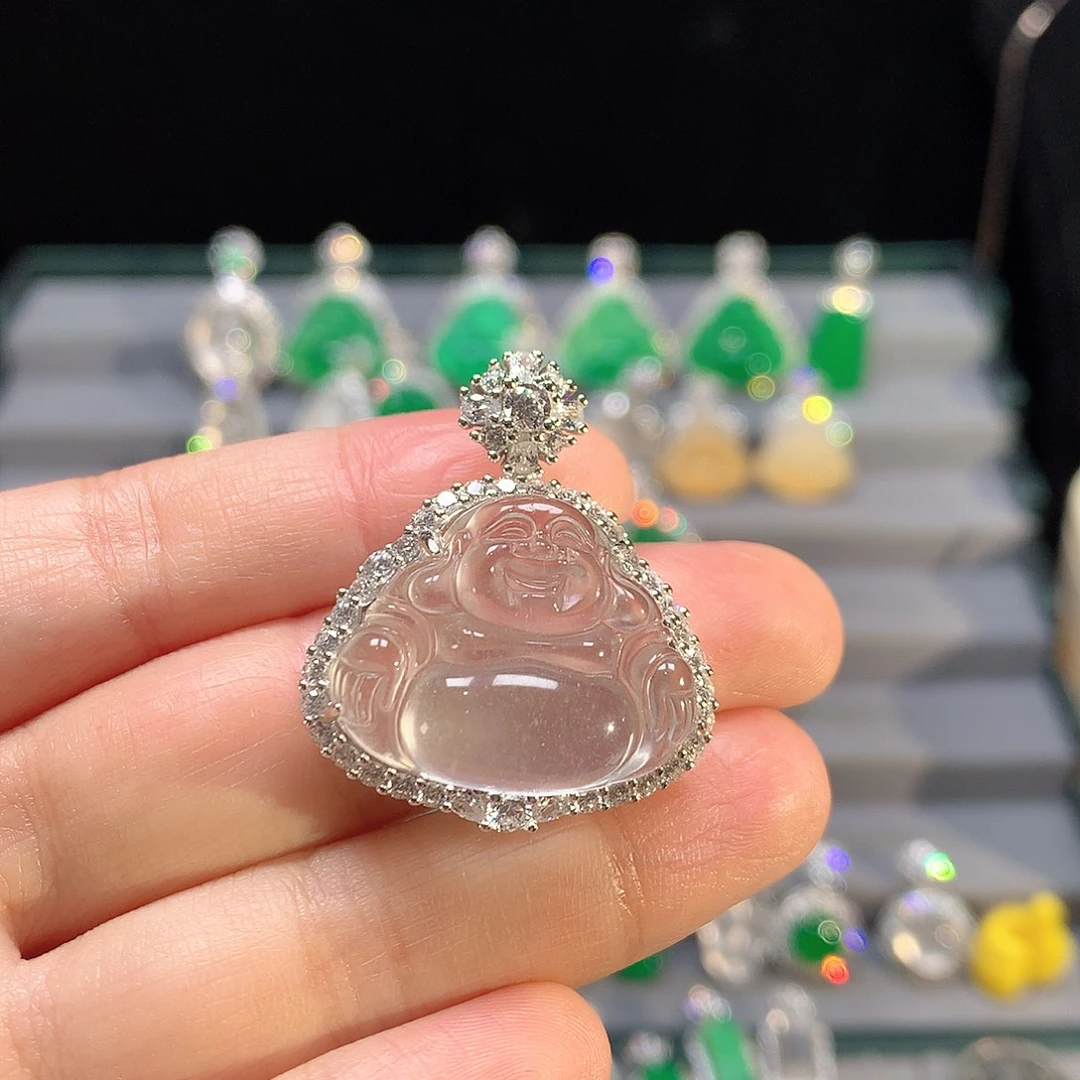 石英质玉银S925镶嵌颈饰