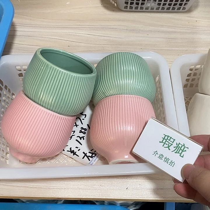 紫砂花盆多肉植物盆瑕疵有孔