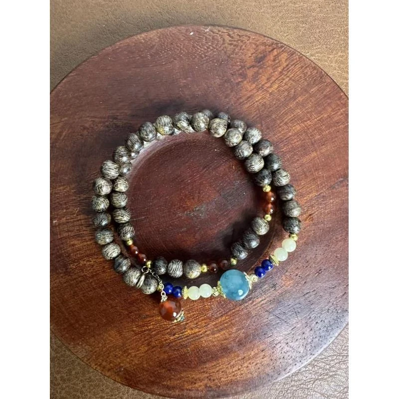 MTYC 065 玛瑙+沉香设计双圈手串（带礼盒）