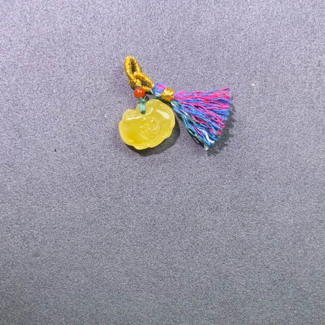 蜜蜡未镶嵌裸石福锁小滴溜