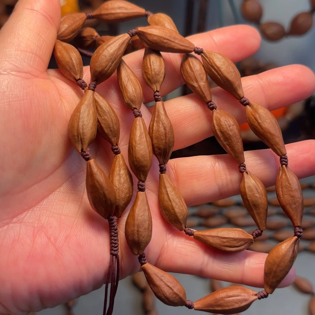 橄榄核手串/手链向*野生小瓜子柳叶脖挂0.9尺寸放漏