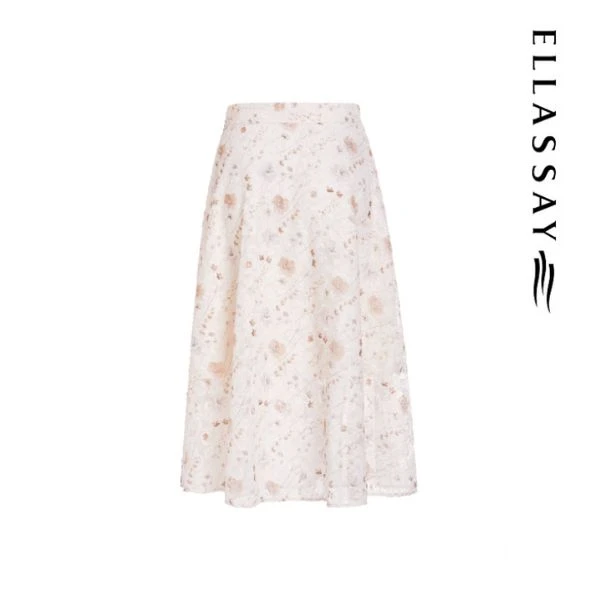 【晨粉专享价】歌力思夏季新款高腰A摆廓形简洁半身裙女Q032