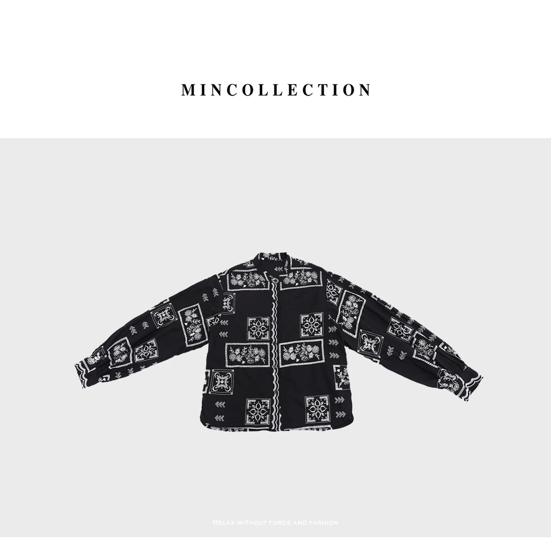 DE Mincollection 腰果花衬衫/重工刺绣镂空复古腰果花排扣衬衫