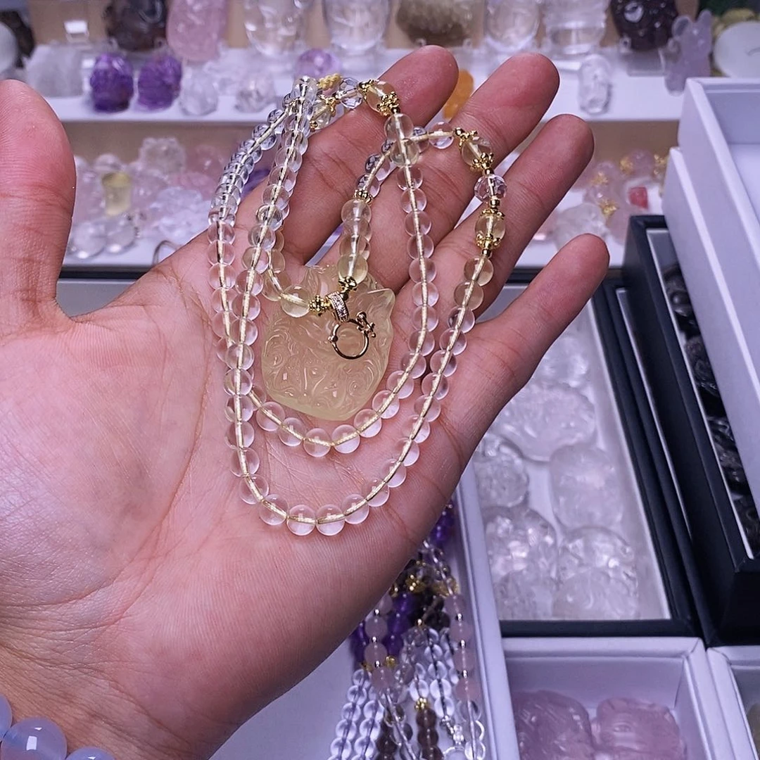 水晶颈饰未镶嵌蒨**～黄水狐 送链子