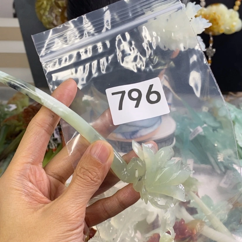 【闪购商品】岫玉发饰未镶嵌且**歌