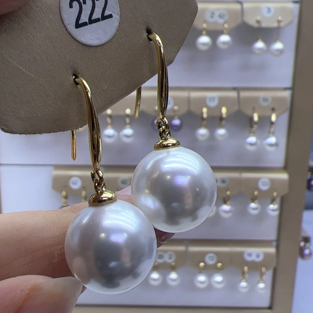 银S925镶嵌淡水珍珠耳饰